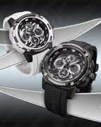 ساعة مارك فيروهيل الأنيقة للرجال - ساعة كوارتز مضيئة مقاومة للماء بحزام من السيليكون، كرونوغراف، عرض التاريخ وتصميم رياضي للارتداء الرسمي وغير الرسمي