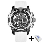 ساعة مارك فيروهيل الأنيقة للرجال - ساعة كوارتز مضيئة مقاومة للماء بحزام من السيليكون، كرونوغراف، عرض التاريخ وتصميم رياضي للارتداء الرسمي وغير الرسمي