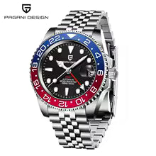 PAGANI DESIGN PD-1662 Luxury GMT Men Mechanical Wristwatch Sapphire Glass Stainless Steel 100M Waterproof Automatic Watches